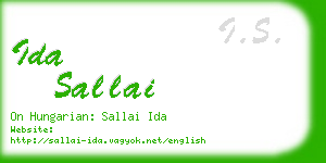 ida sallai business card